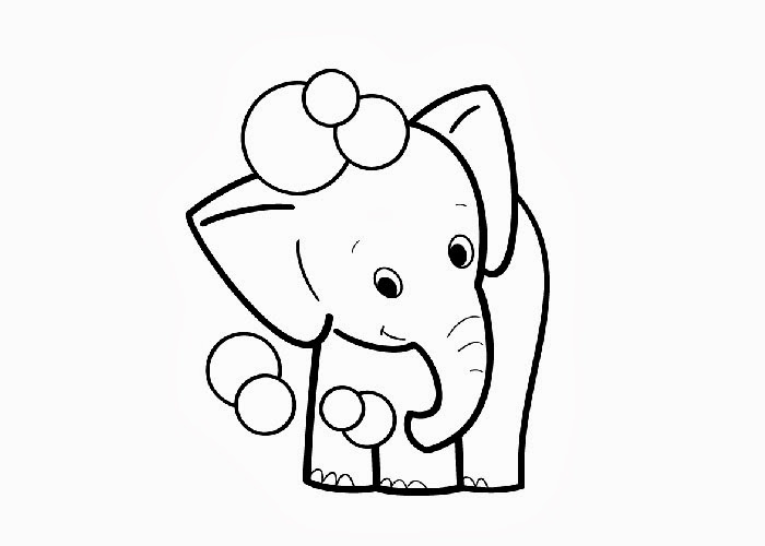 Baby elephant drawing for kids