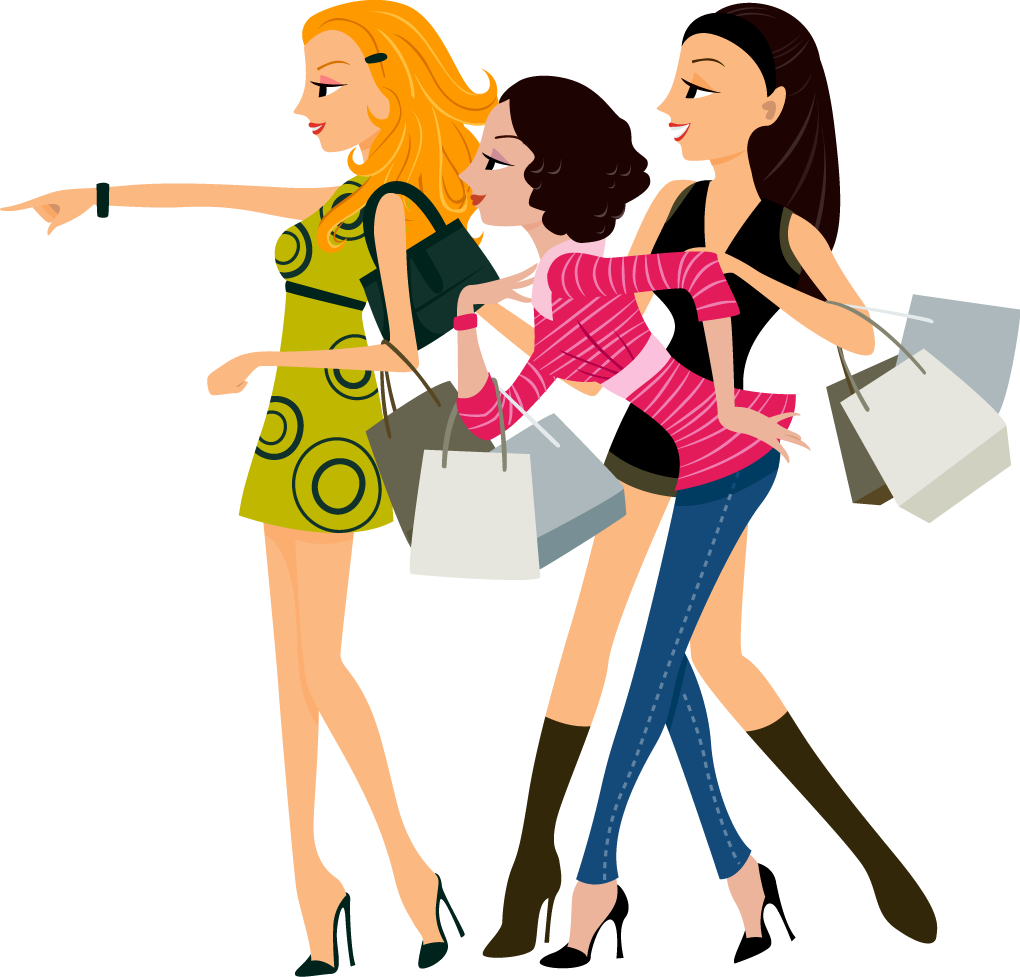 Women vector fashion shopping Free Vector 