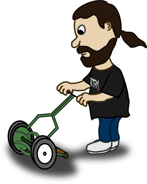 Pushing Lawn Mower clip art - vector clip art online, royalty free 