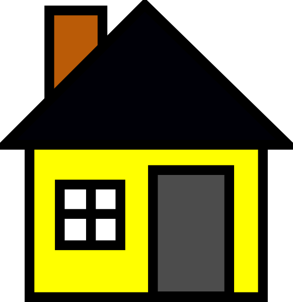 Yellow House 3 clip art - vector clip art online, royalty free 