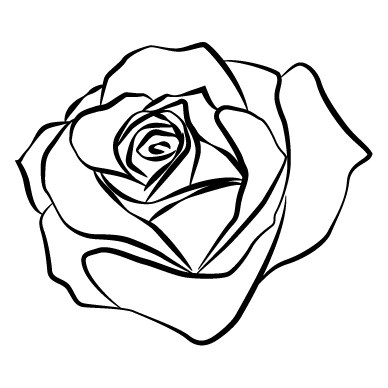 Rose Outline Clipart - Gallery