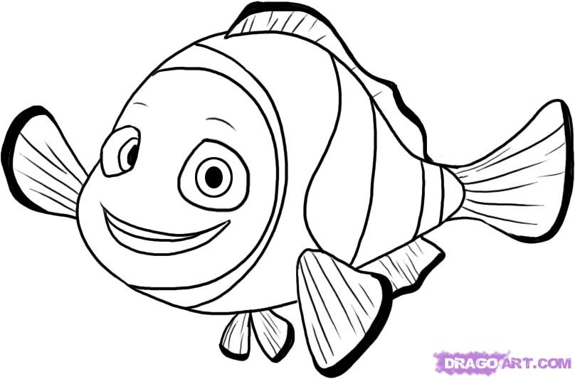 How to Draw Nemo from Finding Nemo, Step by Step, Disney 