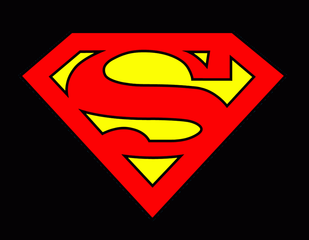 superman logo black background - Clip Art Library