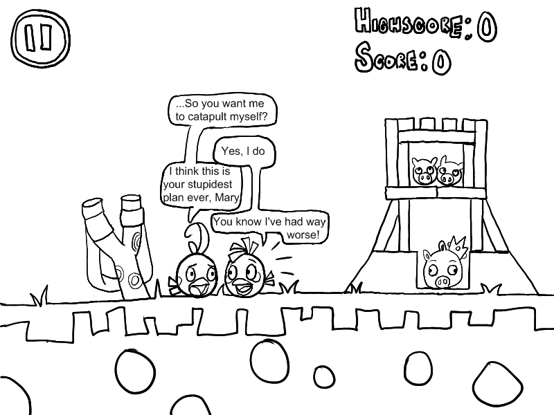 Black and White: Us, Angry Birds version by MaryAndAlexComics on 