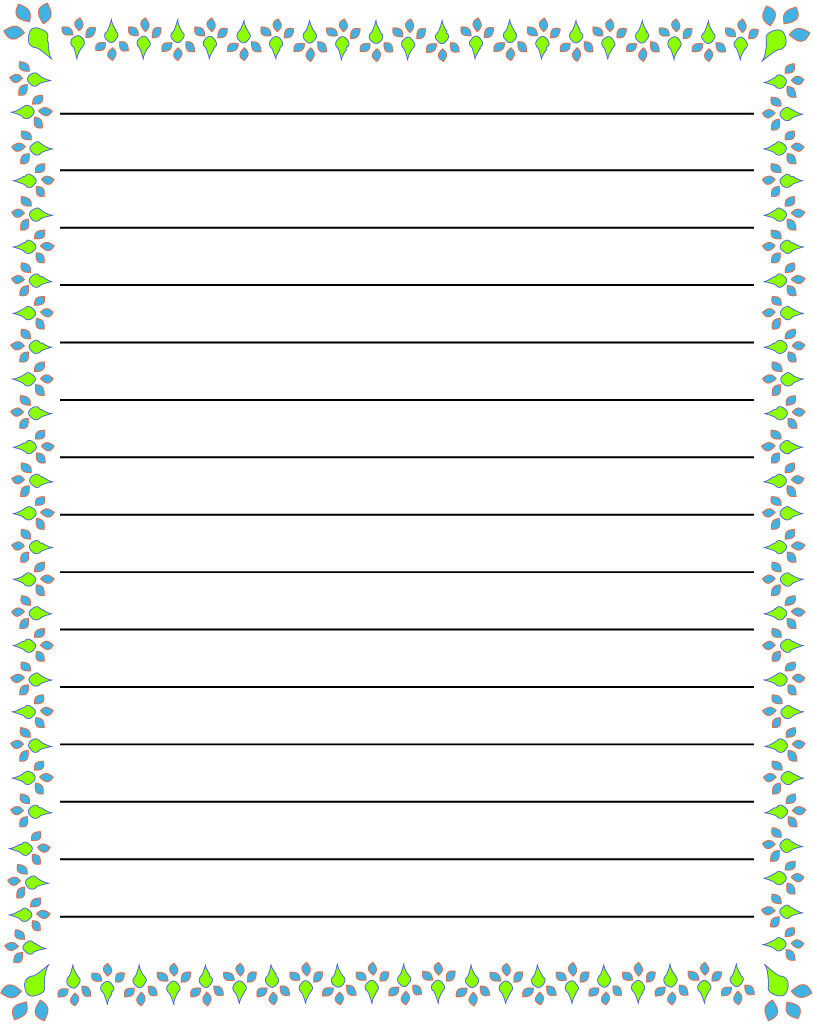 lined paper template with borders