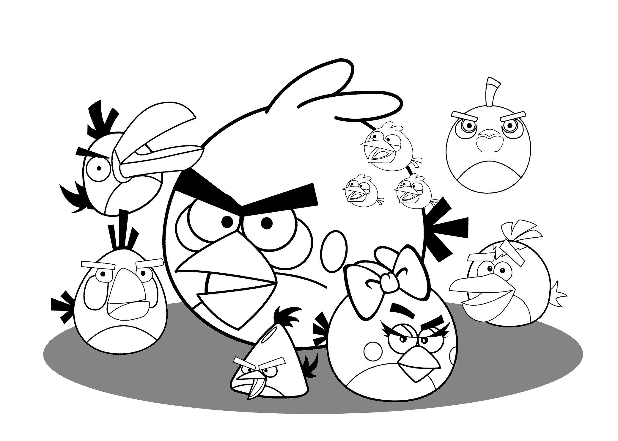 Angry birds coloring pages for kids free printable | coloing-4kids.com