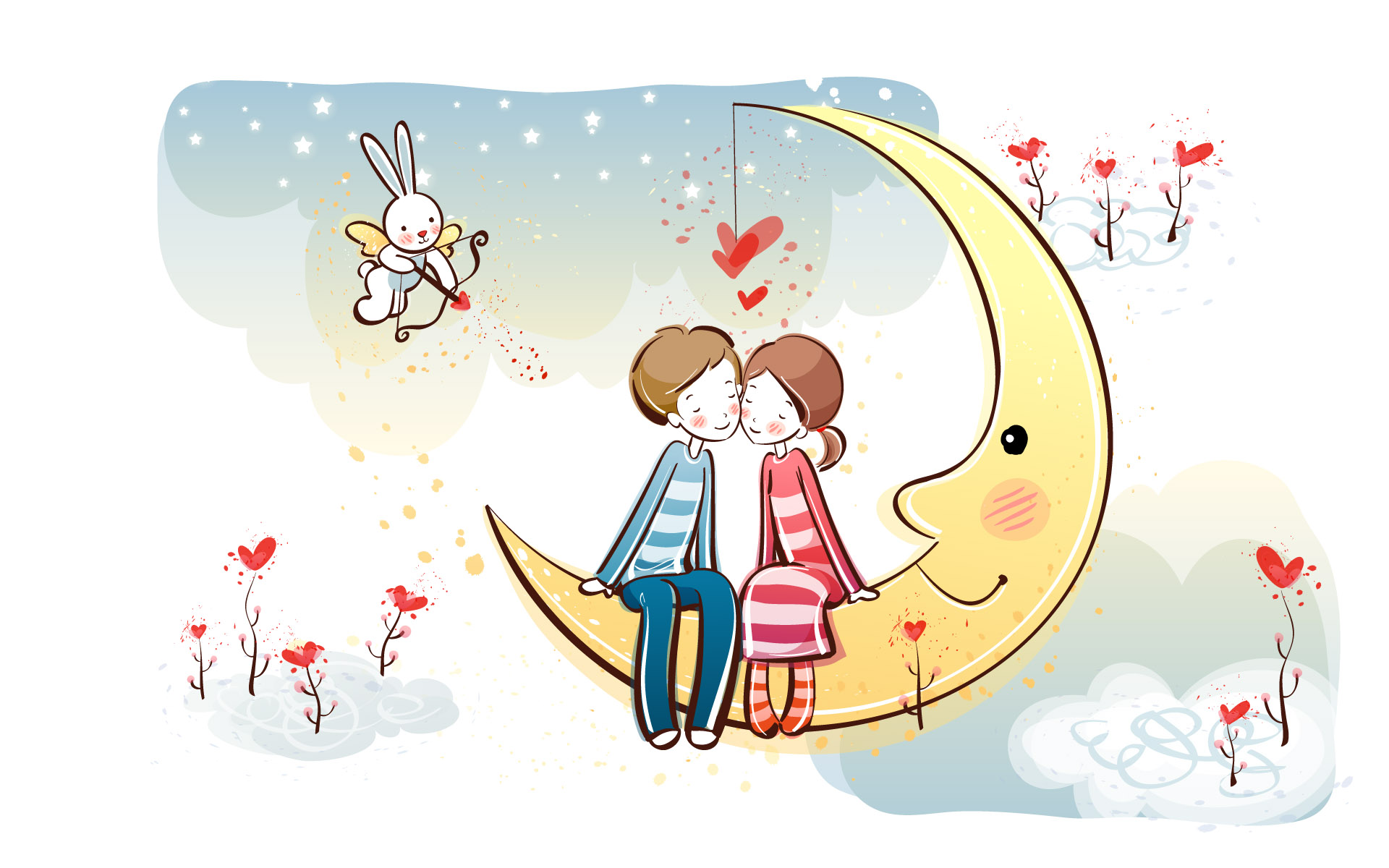 valentines day couple cartoon - Clip Art Library