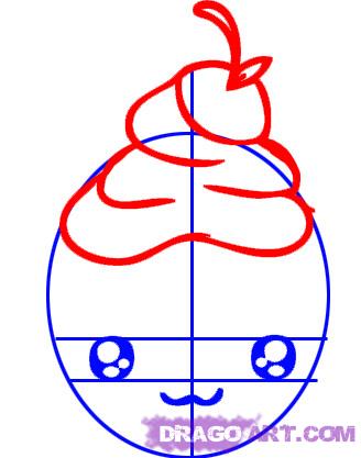 Learn How to Draw a Cupcake, Food, Pop Culture, FREE Step by Step