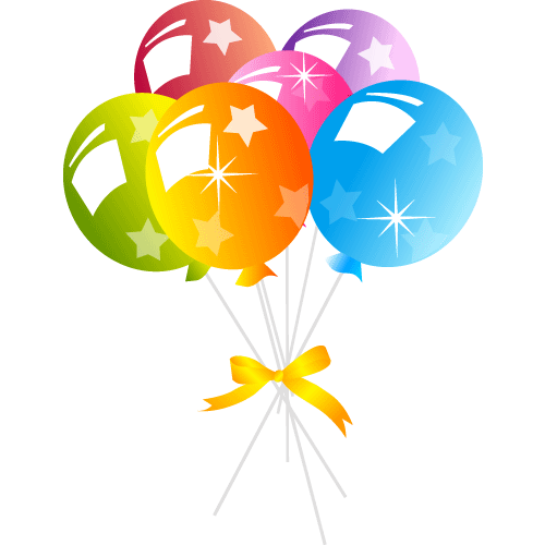 Free Party Clipart - Birthday Cake Balloons and Confetti Clip Art 