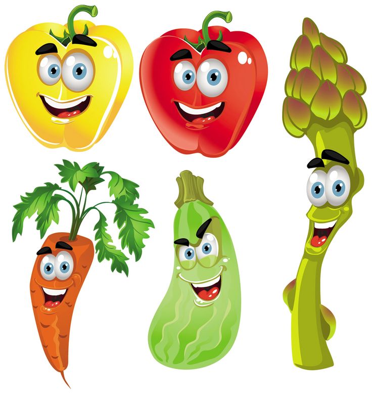 cartoon fruit and vegetables - Clip Art Library