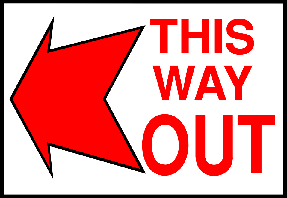 Free Stock Photos | Illustration of an exit sign with a red arrow 