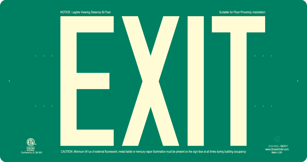 Exit Signs - GlowsOnAir