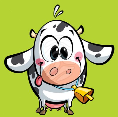 Cartoon cute baby cow - clipart #