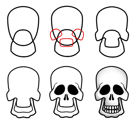 How to draw cartoon skulls