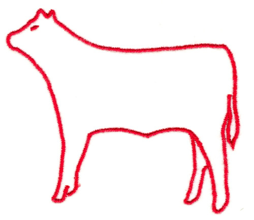 Stitchitize Embroidery Design: Cow Outline 3.53 inches H x 4.00 