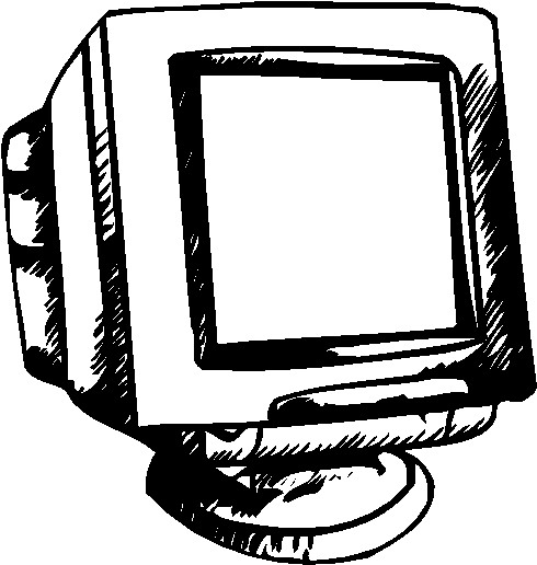 computer clipart black and white free - photo #29