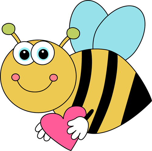 Flying Cartoon Valentine Bee with Heart Clip Art - Flying Cartoon 