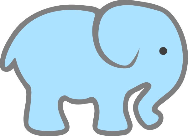 Lt Blue Baby Elephant clip art - vector clip art online, royalty 