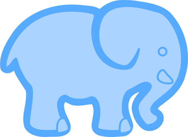 Baby Blue Elephant clip art - vector clip art online, royalty free 
