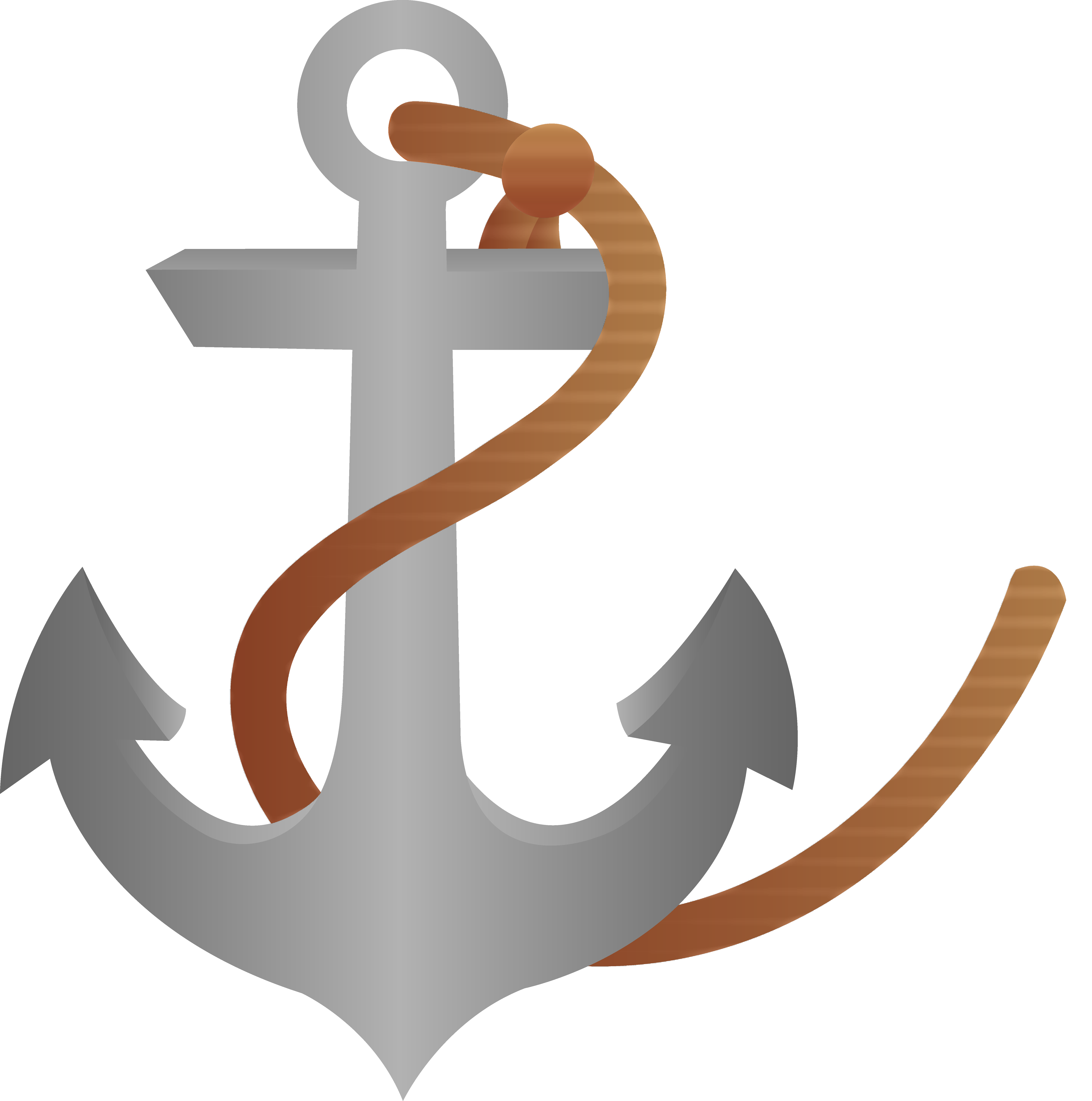 Ship Anchor With Rope - Free Clip Art