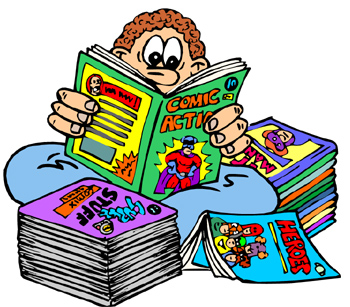 read comic books clipart - Clip Art Library