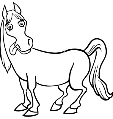 White Horse Cartoon
