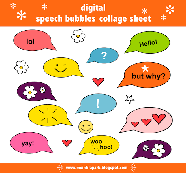 free digital speech bubble collage sheet ? speech bubble 