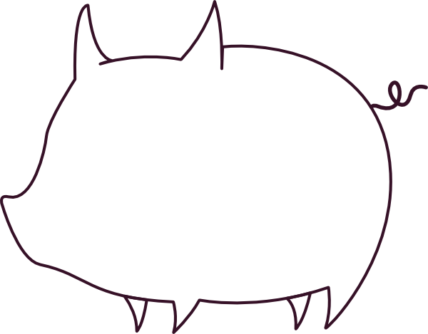 Pig Outline clip art - vector clip art online, royalty free 