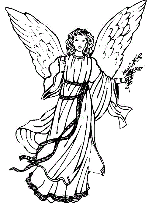 Coloring Pages Angels Angel Clipart Art Works Angelic Arts Guardian
