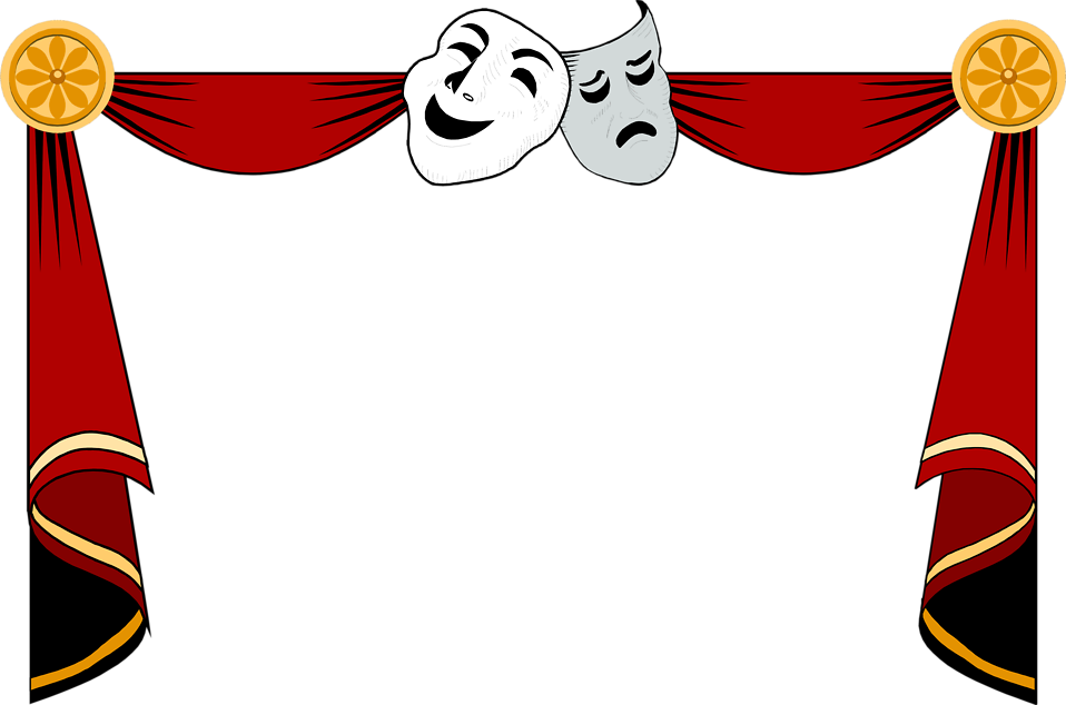 Free Stock Photos | Illustration of a drama masks and curtains 