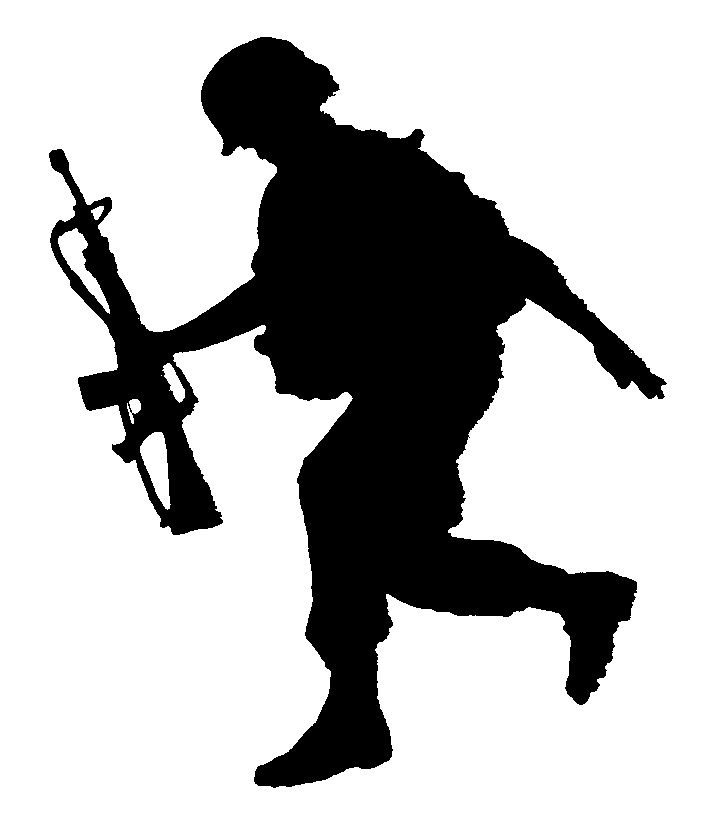 1-2b soldier with M16, silhouette