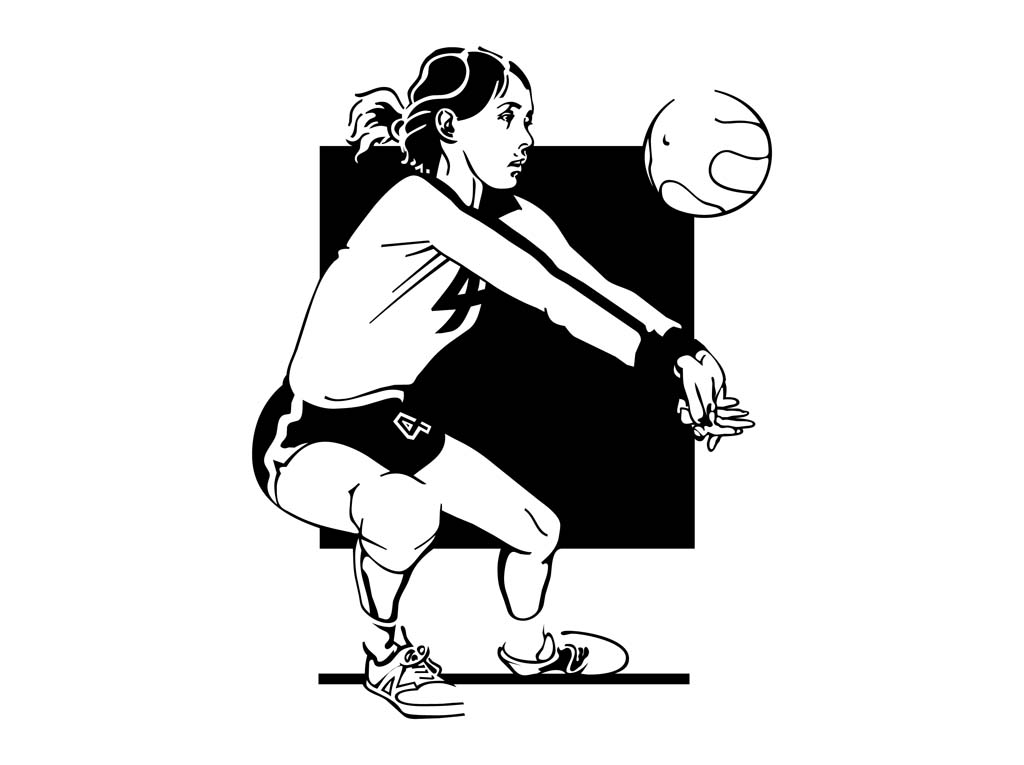 Girls Volleyball Clip Art