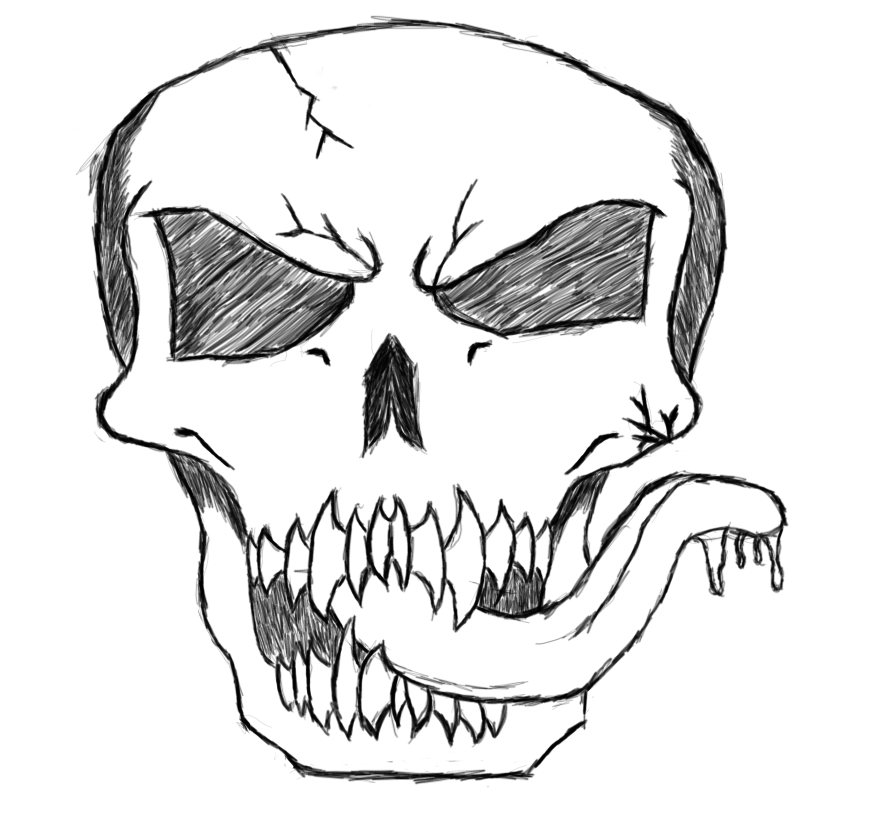 Digital Drawn Skull by Rarnd on Clipart library