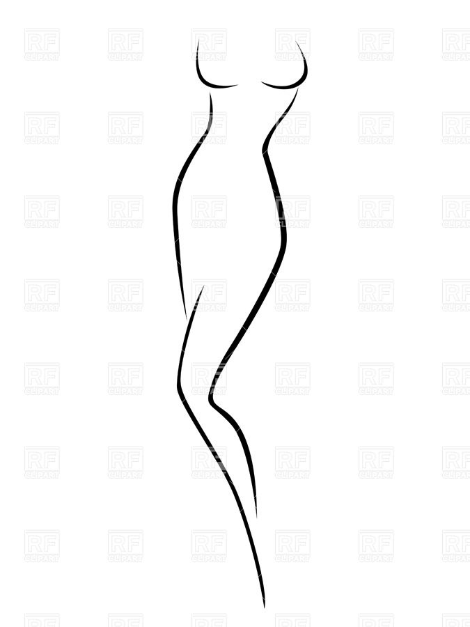 Minimalistic female body outline, Silhouettes, Outlines, download 