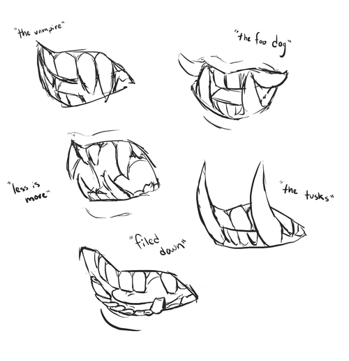 how to draw sharp teeth and have them make sense: - Clip Art Library