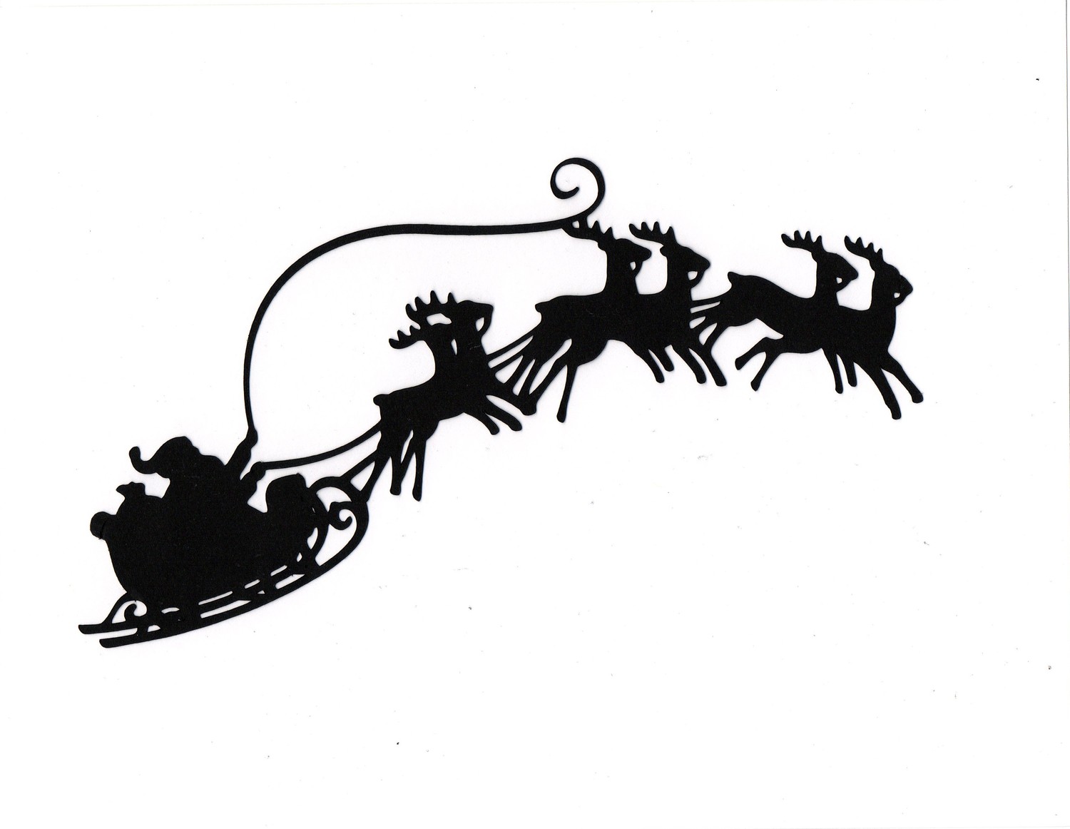 LARGE Santa Sleigh reindeer Silhouette die by simplymadescrapbooks