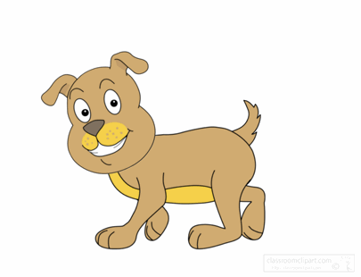 Animals Animated Clipart: brown_dog_animation_10A : Classroom Clipart