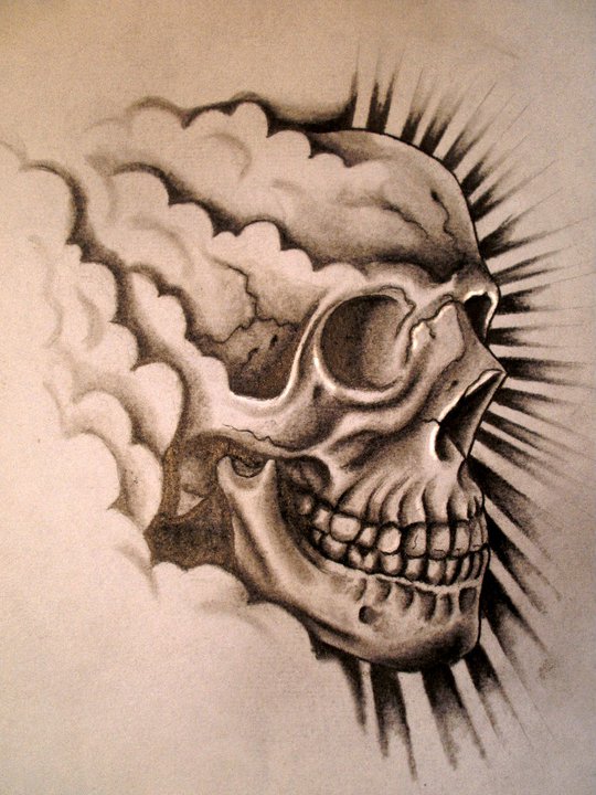 happy skull tattoo design by danleicester on Clipart library