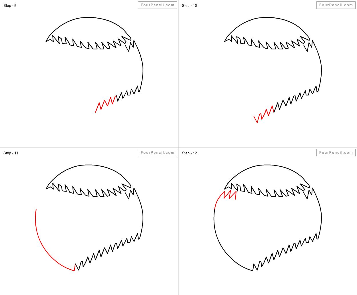 How to draw a Baseball for kids - Step by step