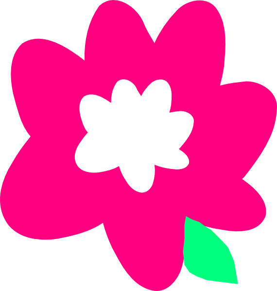 Pink Cartoon Flower clip art - vector clip art online, royalty 