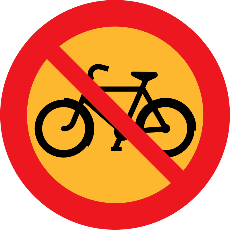 No Bicycles Roadsign Clip Art Download