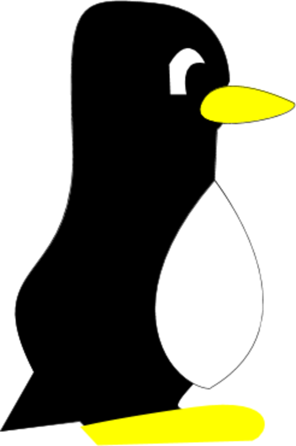 penguin cartoon standing profile - vector Clip Art