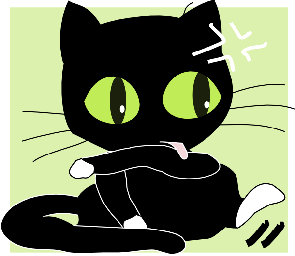 Black Cute Cat Anime Clip Art Library