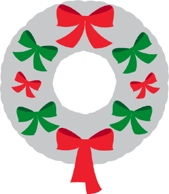 Christmas Wreath Bows clip art