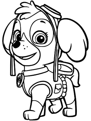 paw patrol clipart images black and white