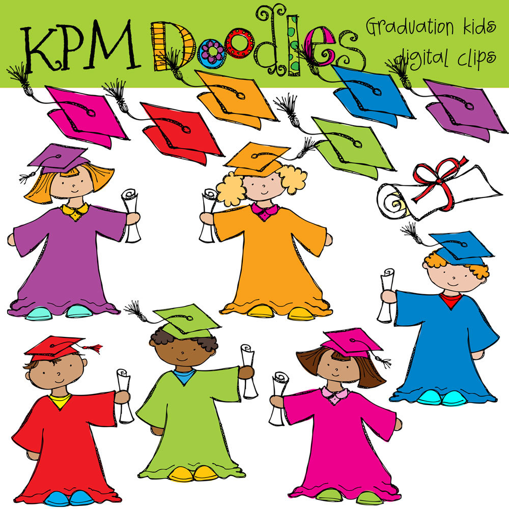 KPM Graduation Kids Digital Clip art by kpmdoodles 