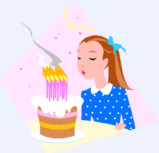 Blowing Out Birthday Candles Clipart