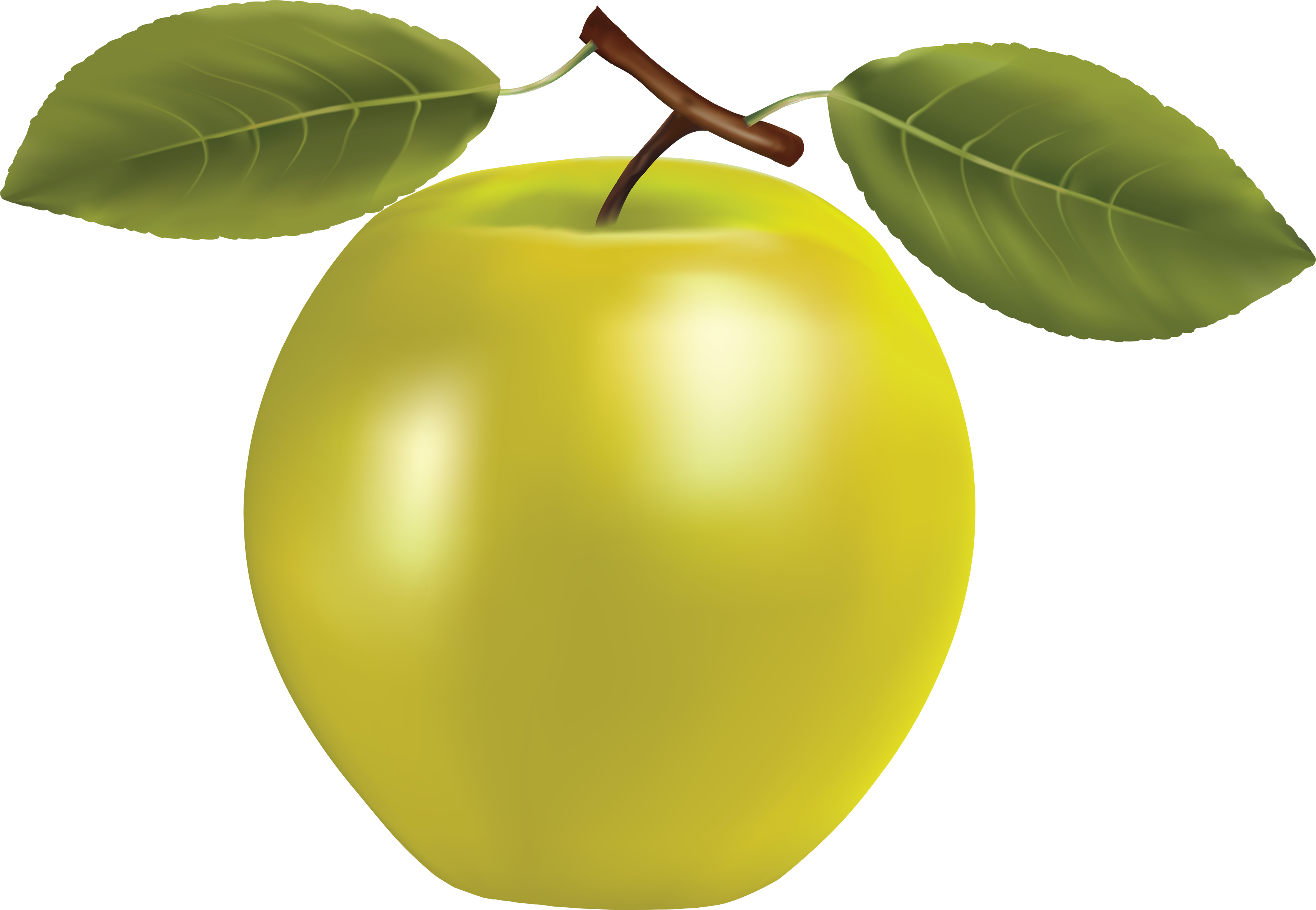 Download PNG image: Yellow PNG apple image, free apple PNG picture 