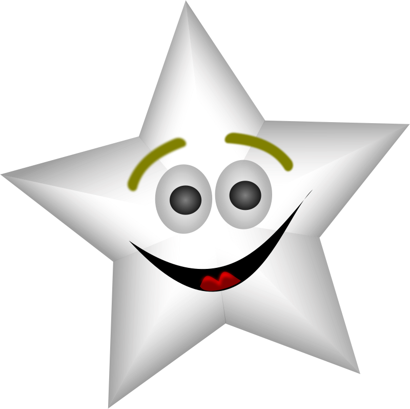 Smiling Star with Transparency Free Vector 