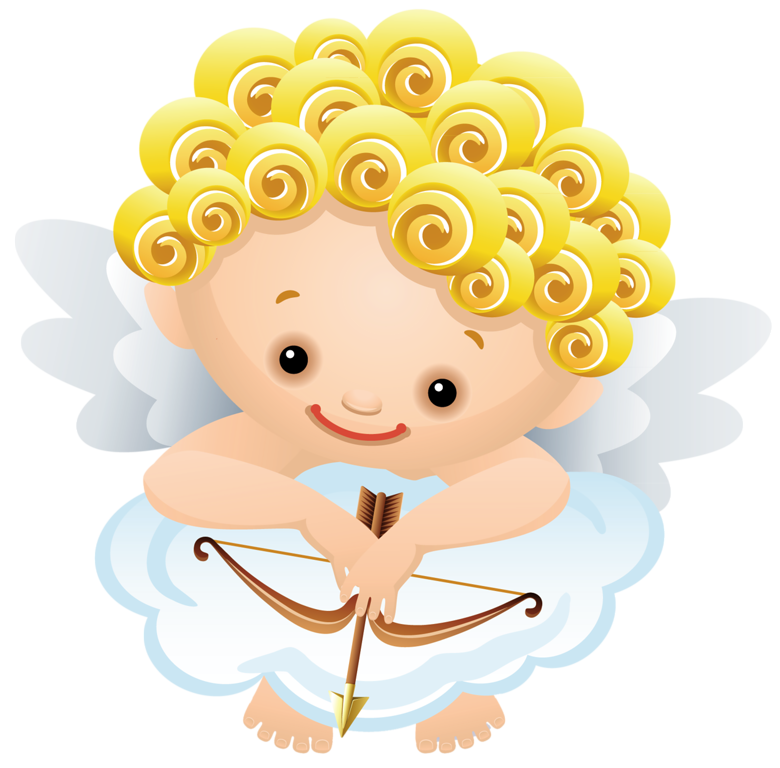 Cartoon Angel with Bow PNG Clipart